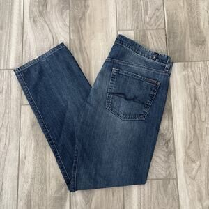 7 Seven For All Mankind Men's Standard Straight Leg Blue Jeans Size 34/32